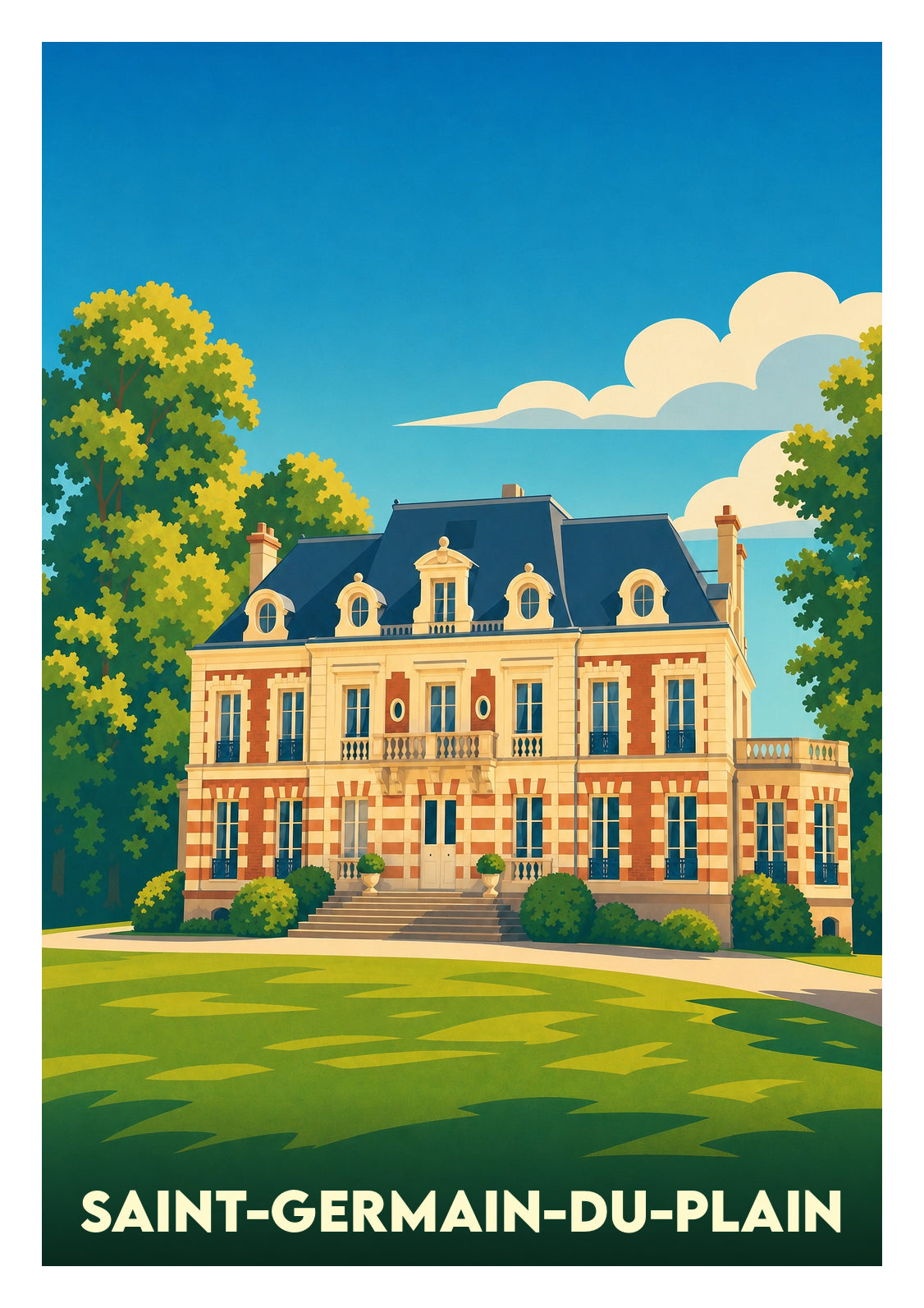 Affiche souvenir de Saint-Germain-du-Plain – image brute sans cadre