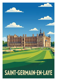 Affiche souvenir de Saint-Germain-en-Laye – image brute sans cadre