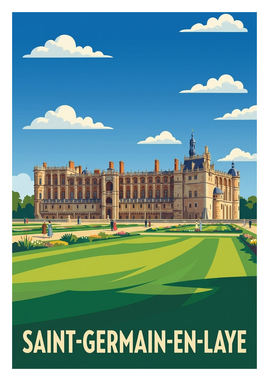 Affiche souvenir de Saint-Germain-en-Laye – image brute sans cadre