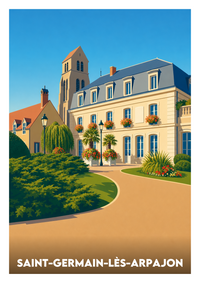 Affiche souvenir de Saint-Germain-lès-Arpajon – image brute sans cadre