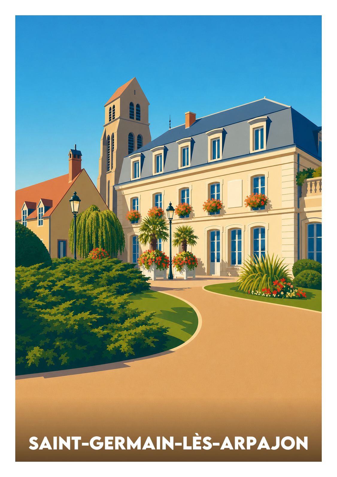 Affiche souvenir de Saint-Germain-lès-Arpajon – image brute sans cadre