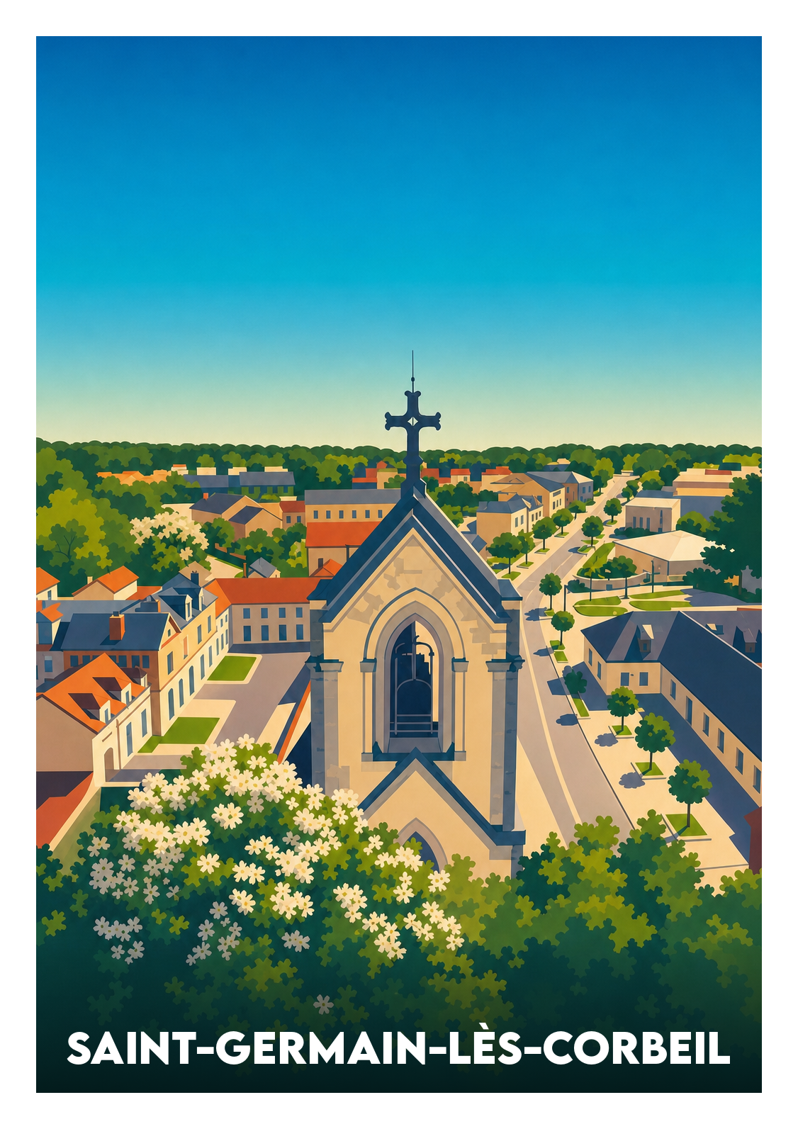 Affiche souvenir de Saint-Germain-lès-Corbeil – image brute sans cadre