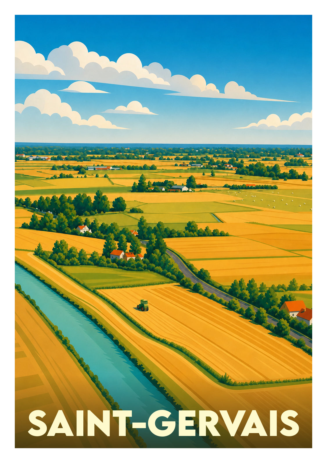 Affiche souvenir de Saint-Gervais – image brute sans cadre