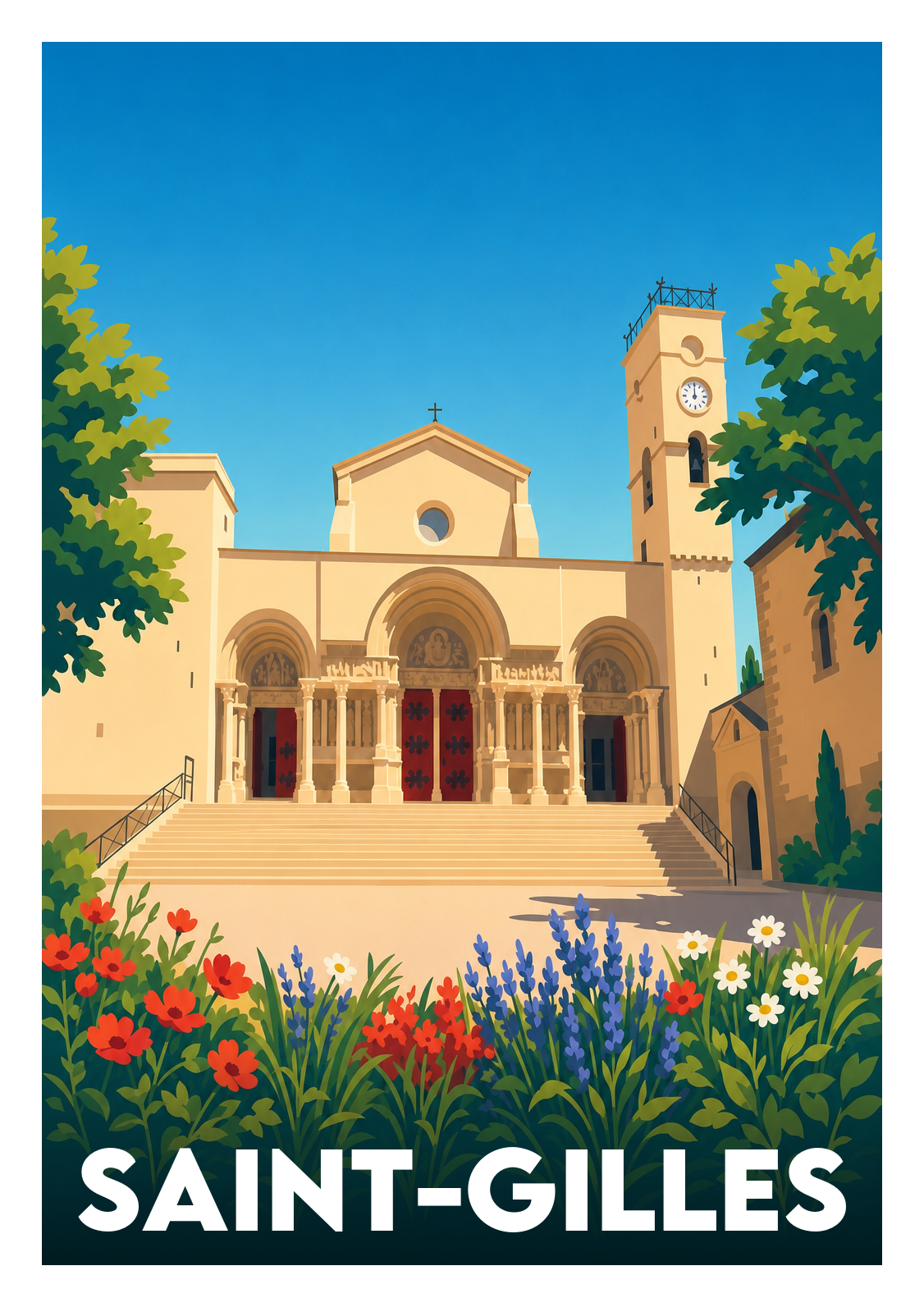 Affiche souvenir de Saint-Gilles – image brute sans cadre