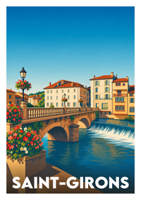 Affiche souvenir de Saint-Girons – image brute sans cadre