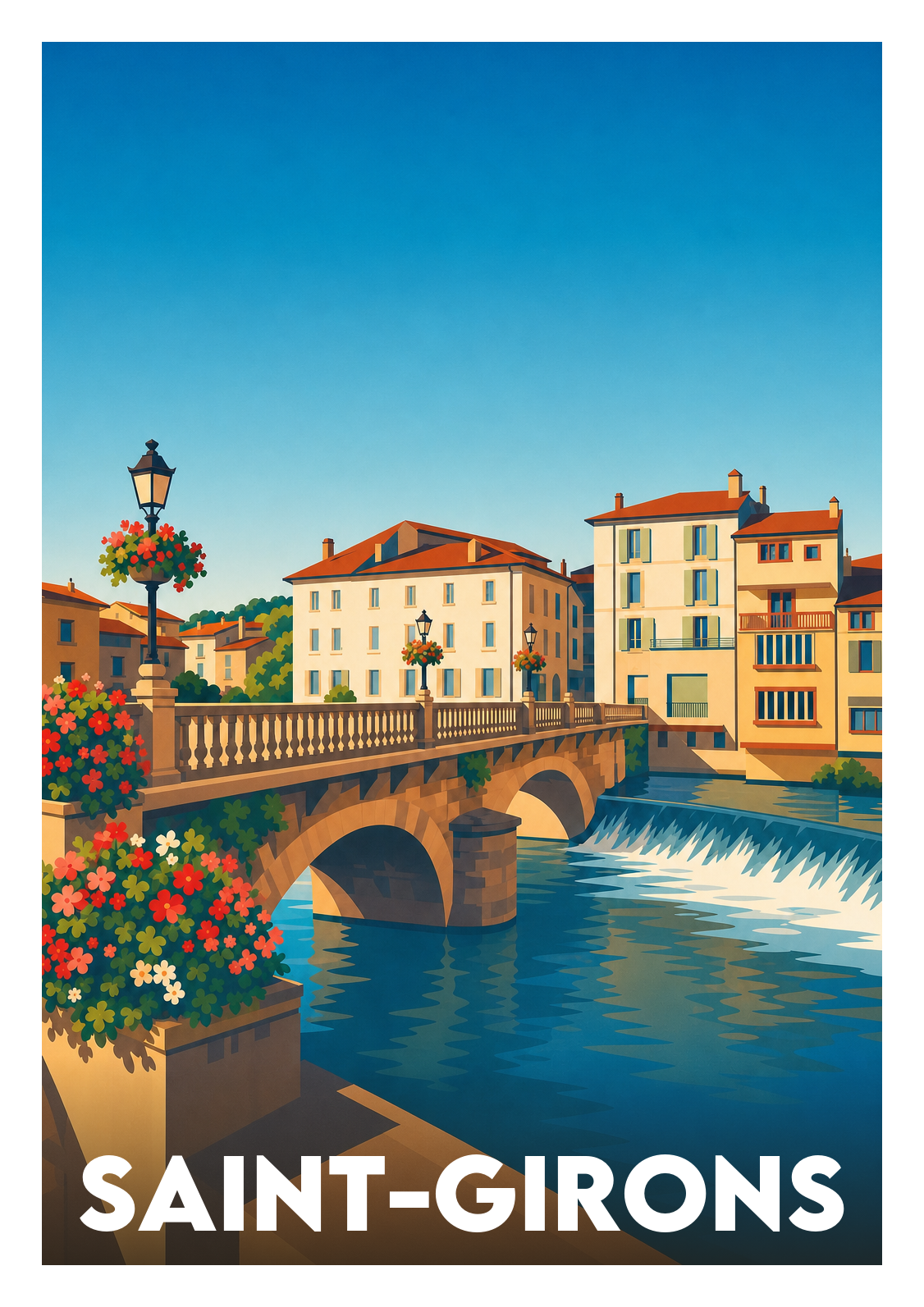 Affiche souvenir de Saint-Girons – image brute sans cadre
