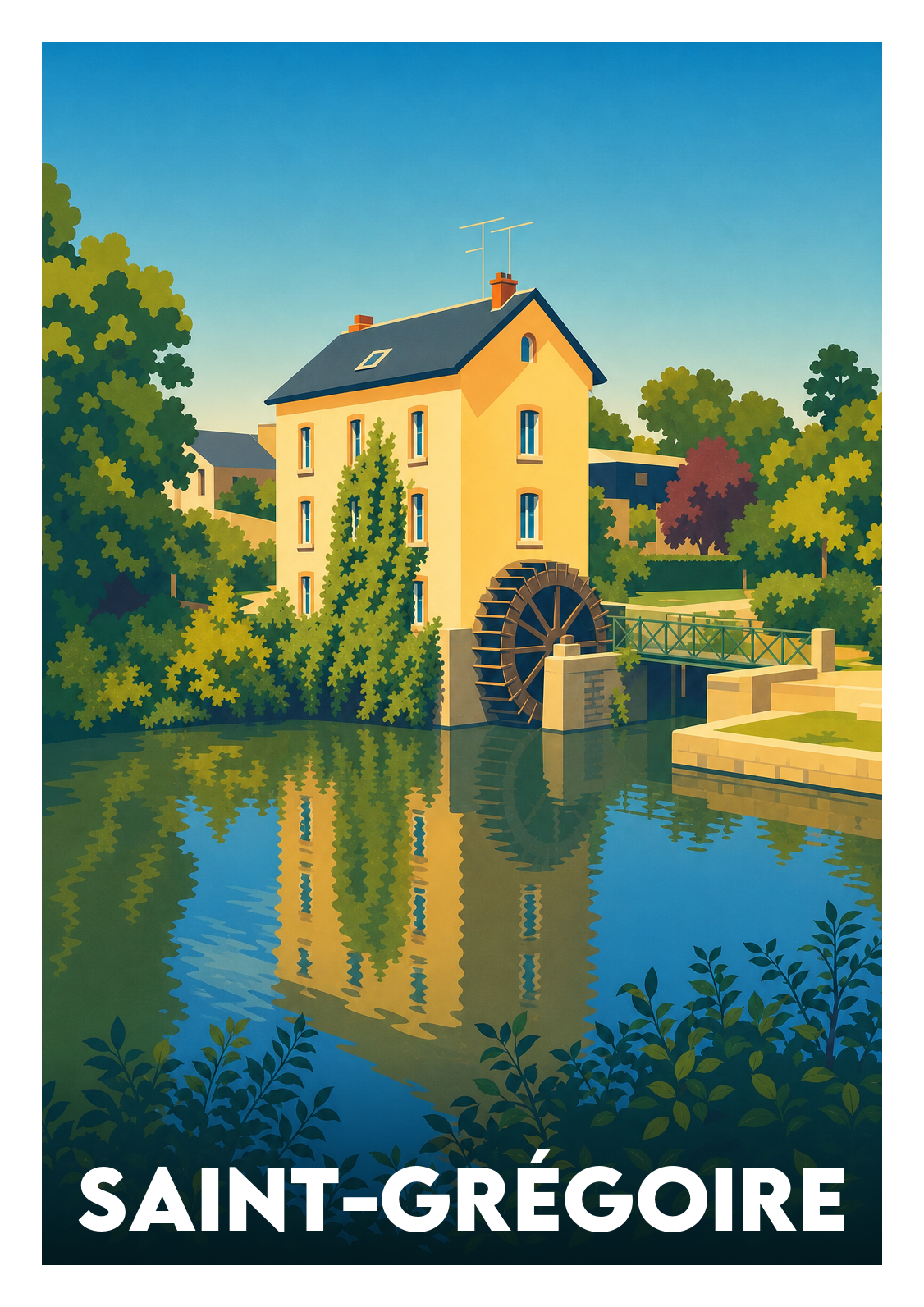 Affiche souvenir de Saint-Grégoire – image brute sans cadre
