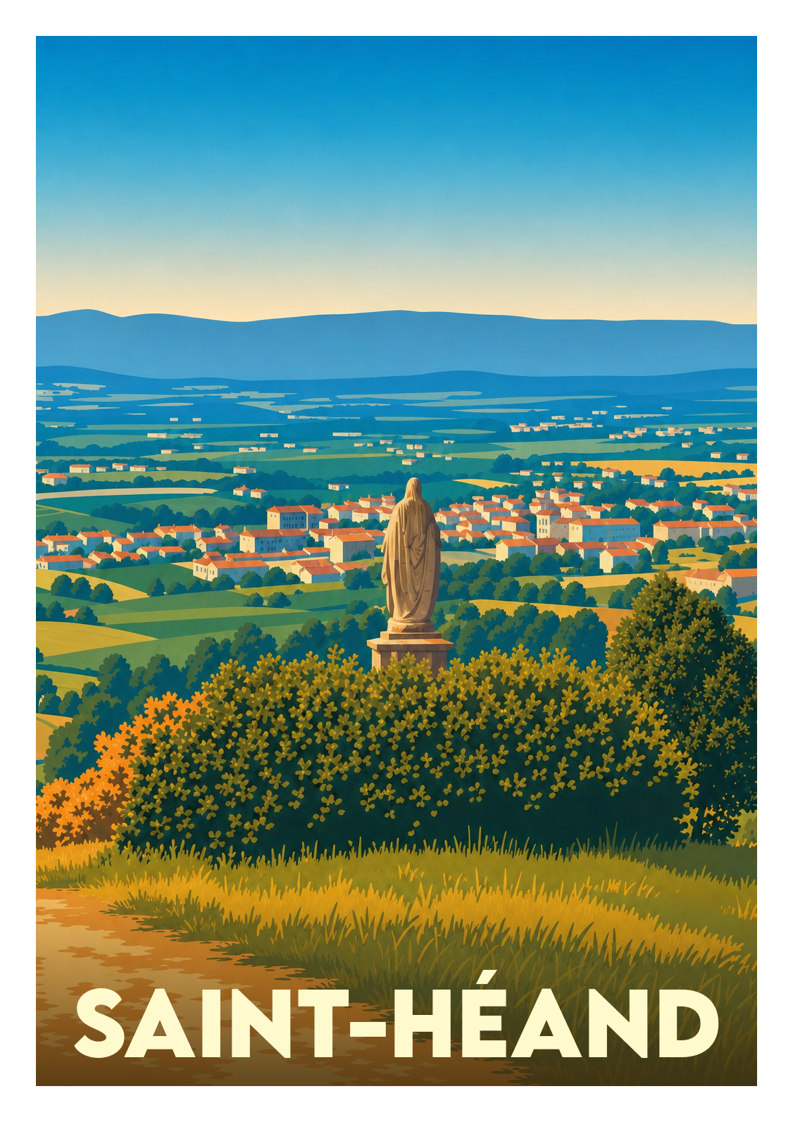 Affiche souvenir de Saint-Héand – image brute sans cadre