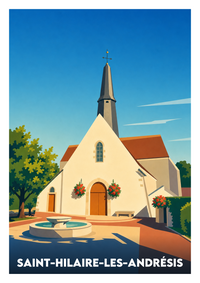 Affiche souvenir de Saint-Hilaire-les-Andrésis – image brute sans cadre