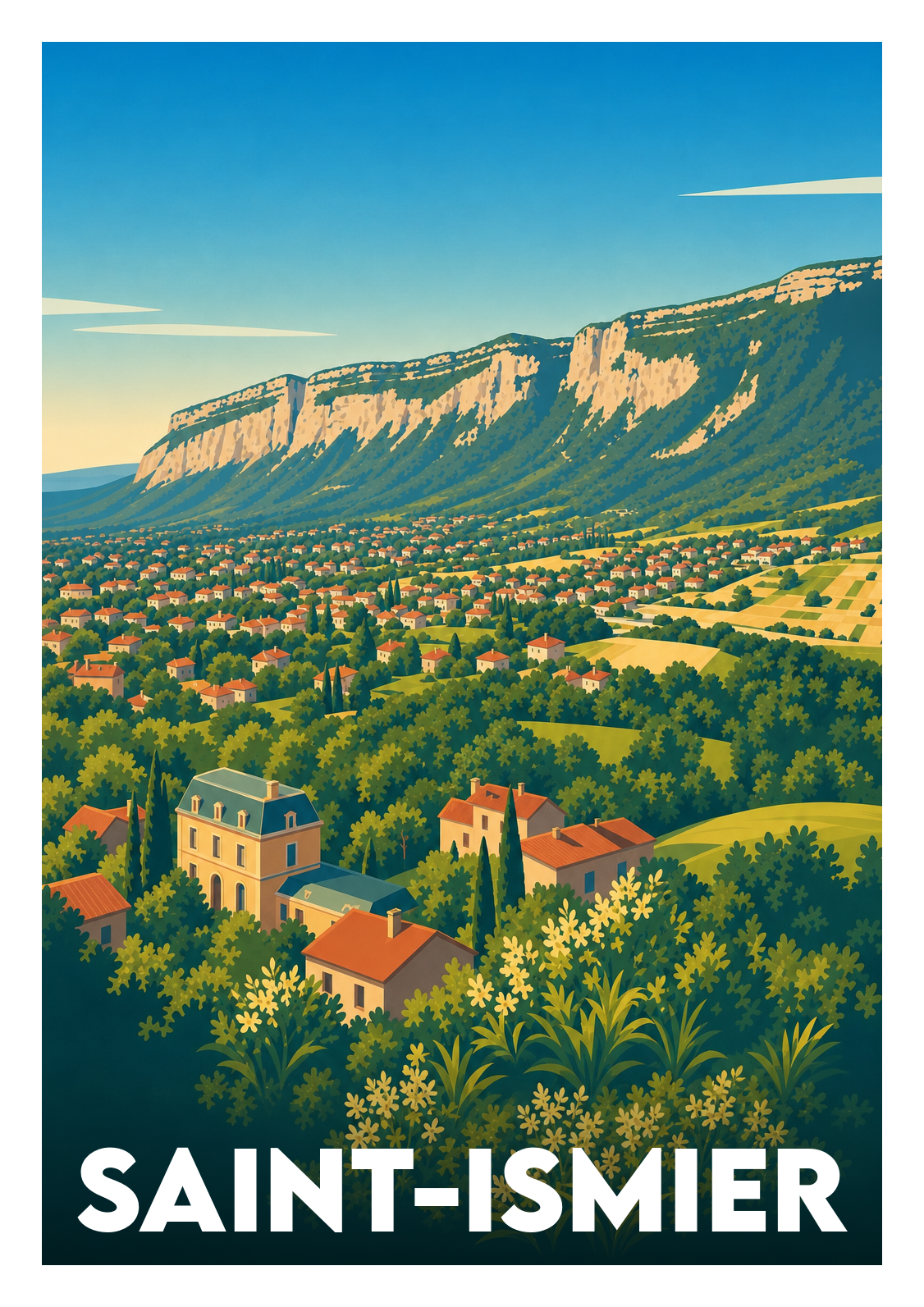 Affiche souvenir de Saint-Ismier – image brute sans cadre