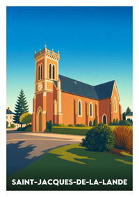Affiche souvenir de Saint-Jacques-de-la-Lande – image brute sans cadre