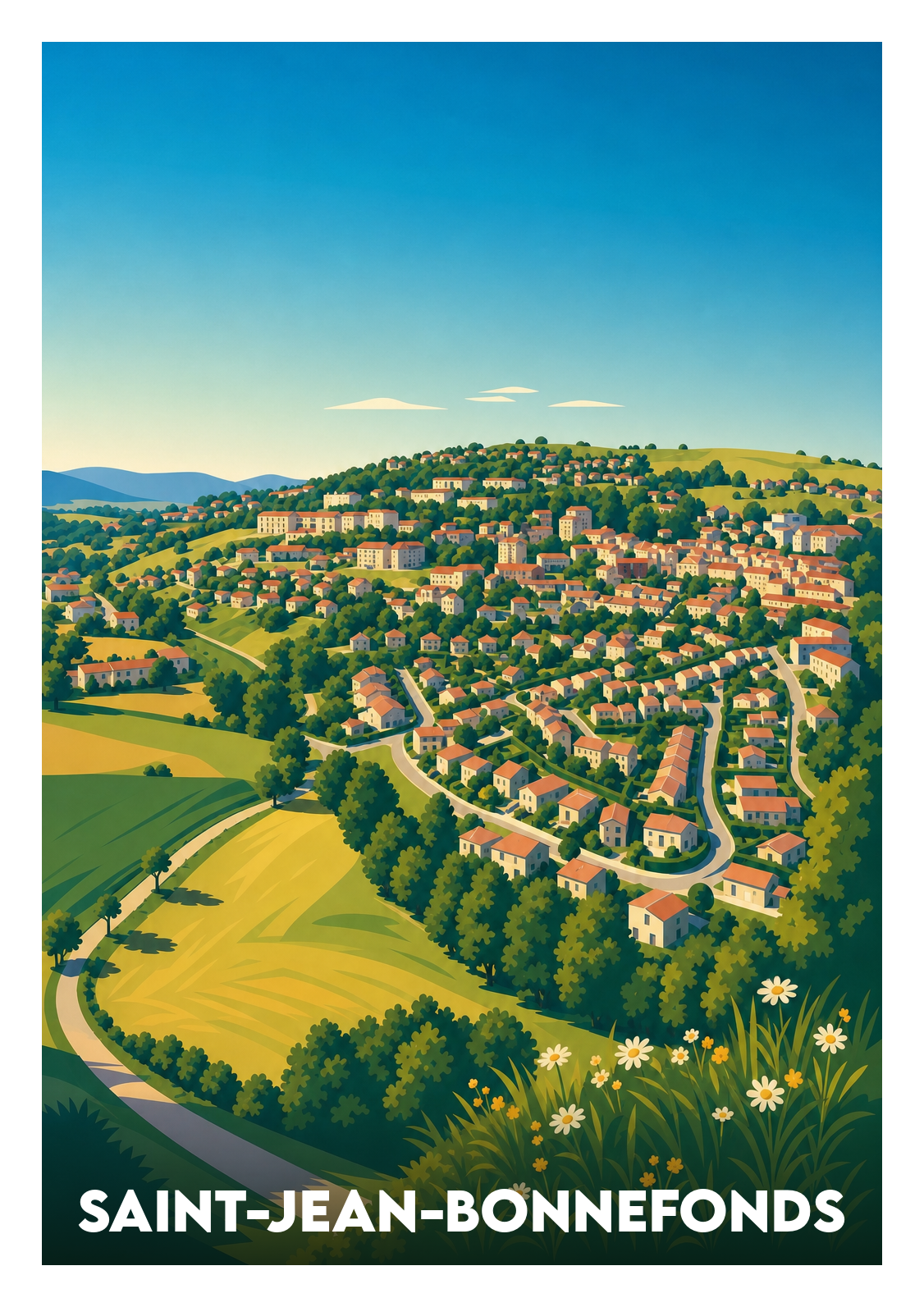 Affiche souvenir de Saint-Jean-Bonnefonds – image brute sans cadre