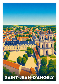 Affiche souvenir de Saint-Jean-d'Angély – image brute sans cadre