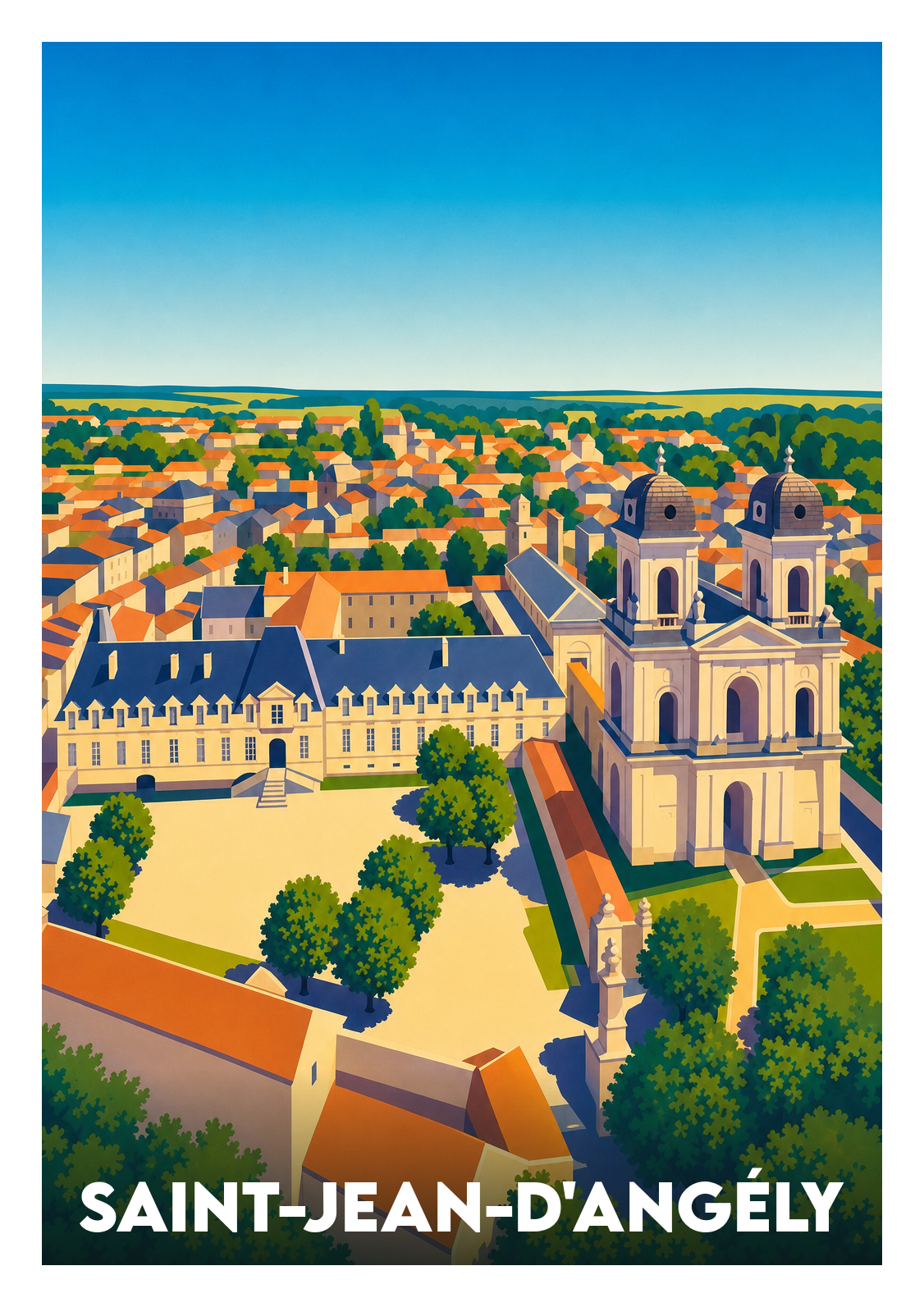 Affiche souvenir de Saint-Jean-d'Angély – image brute sans cadre