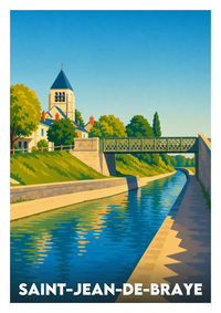 Affiche souvenir de Saint-Jean-de-Braye – image brute sans cadre