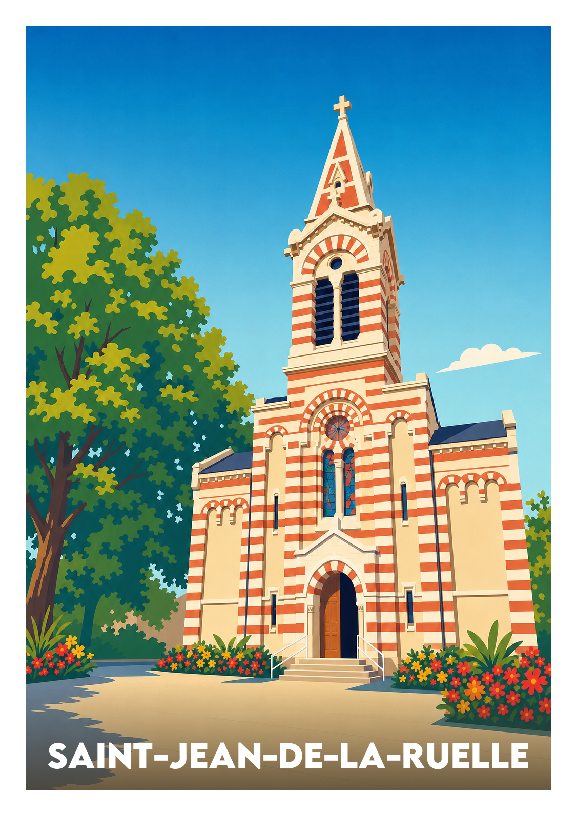 Affiche souvenir de Saint-Jean-de-la-Ruelle – image brute sans cadre