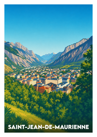 Affiche souvenir de Saint-Jean-de-Maurienne – image brute sans cadre