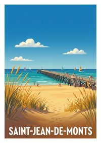 Affiche souvenir de Saint-Jean-de-Monts – image brute sans cadre