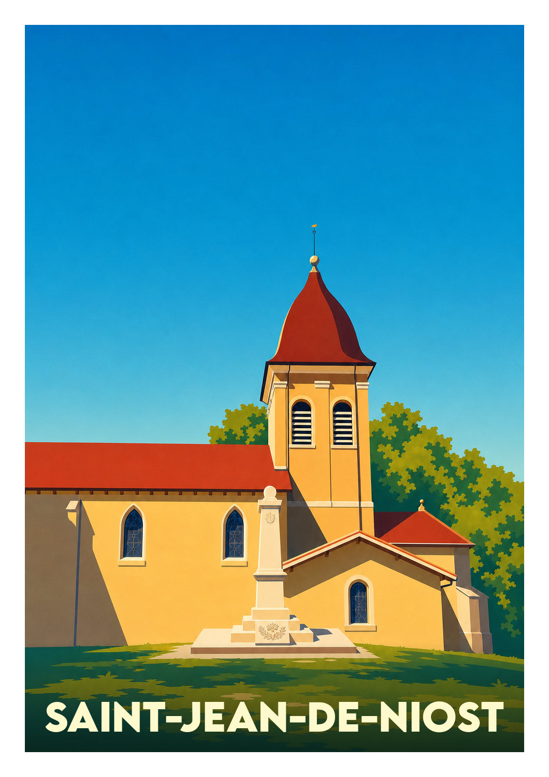 Affiche souvenir de Saint-Jean-de-Niost – image brute sans cadre