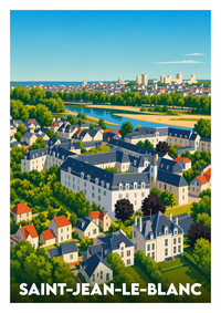 Affiche souvenir de Saint-Jean-le-Blanc – image brute sans cadre
