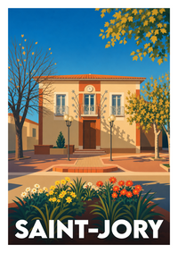 Affiche souvenir de Saint-Jory – image brute sans cadre