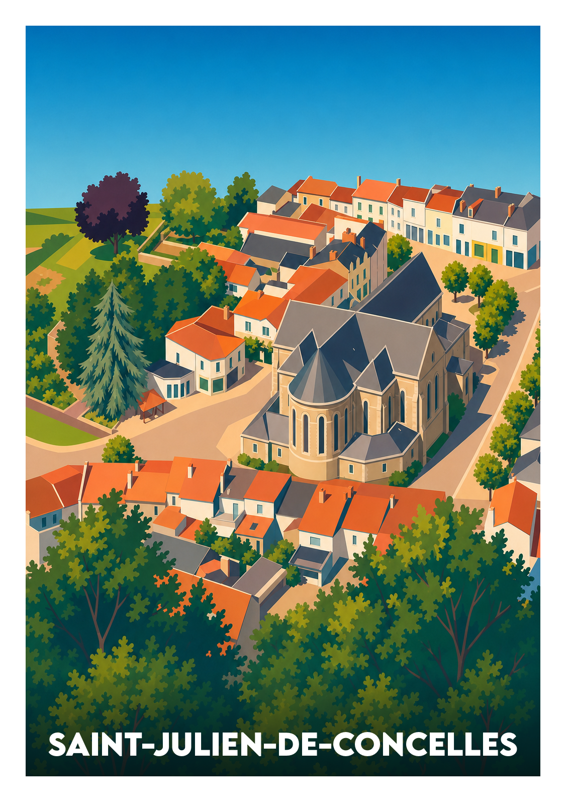 Affiche souvenir de Saint-Julien-de-Concelles – image brute sans cadre