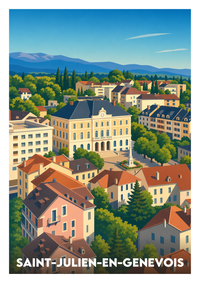 Affiche souvenir de Saint-Julien-en-Genevois – image brute sans cadre