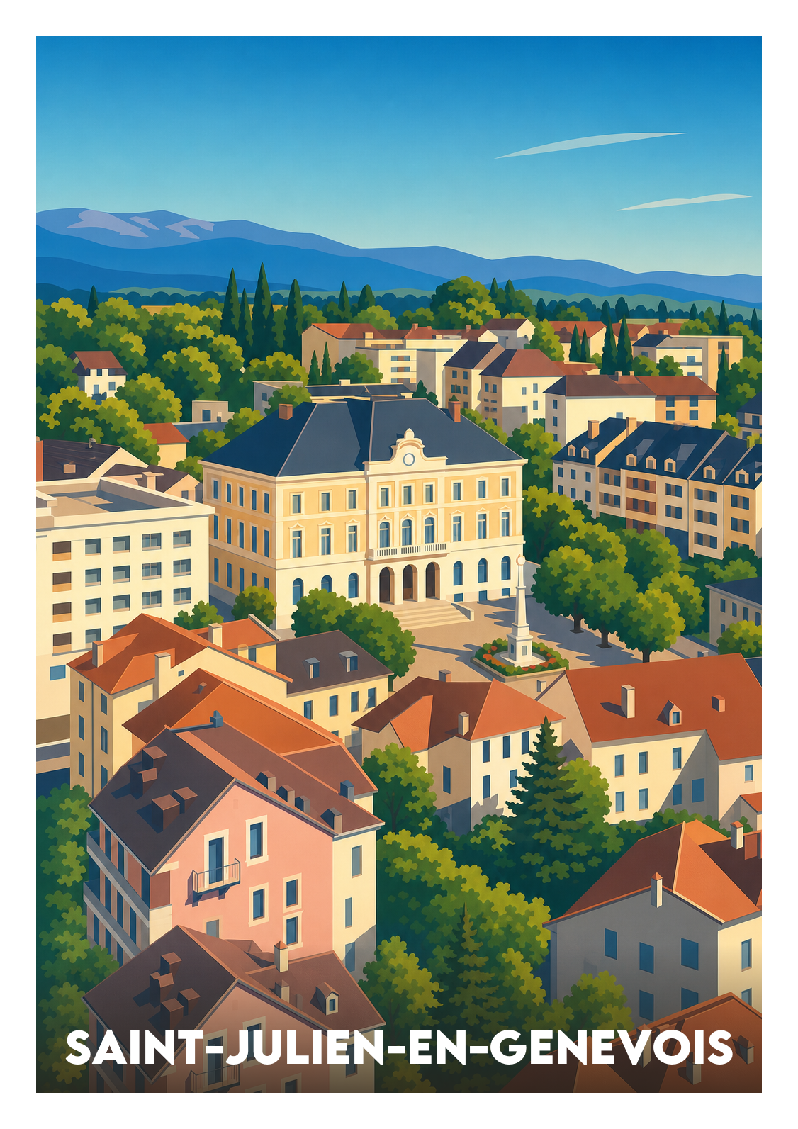 Affiche souvenir de Saint-Julien-en-Genevois – image brute sans cadre