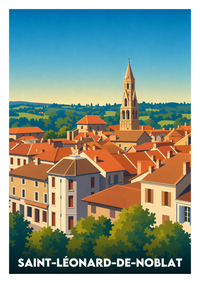 Affiche souvenir de Saint-Léonard-de-Noblat – image brute sans cadre