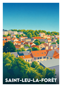 Affiche souvenir de Saint-Leu-la-Forêt – image brute sans cadre