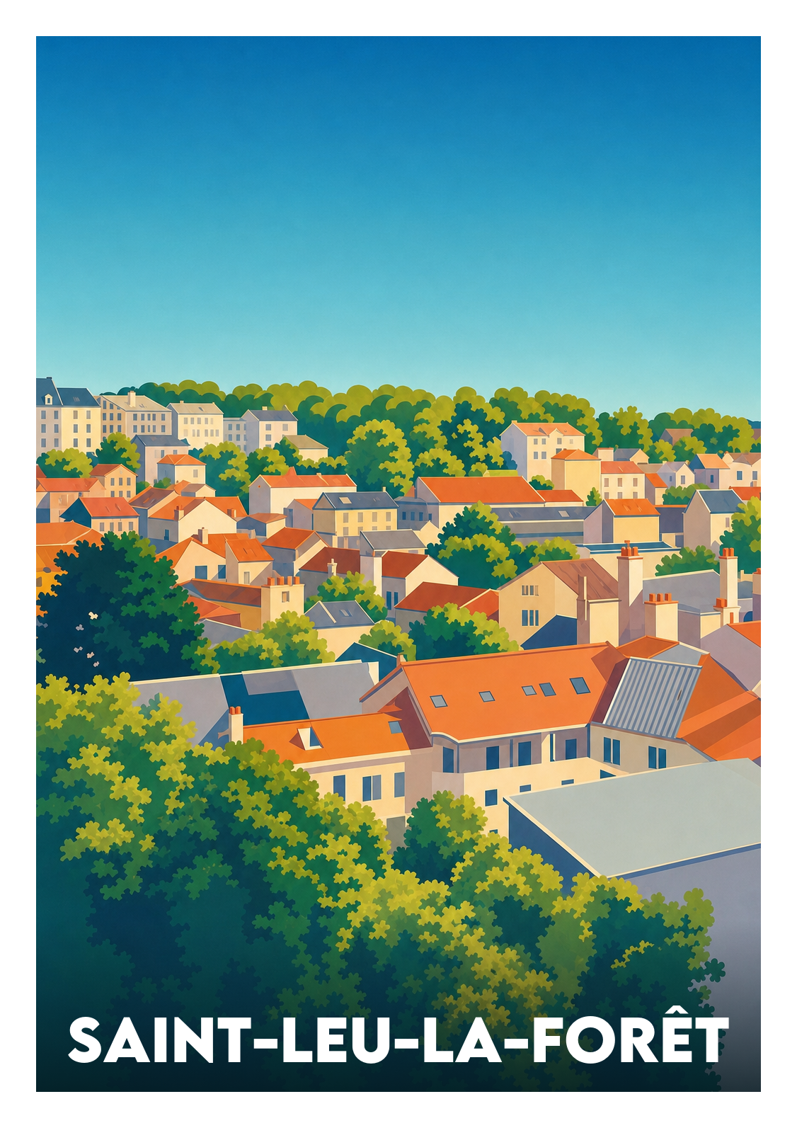 Affiche souvenir de Saint-Leu-la-Forêt – image brute sans cadre