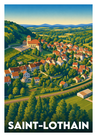 Affiche souvenir de Saint-Lothain – image brute sans cadre