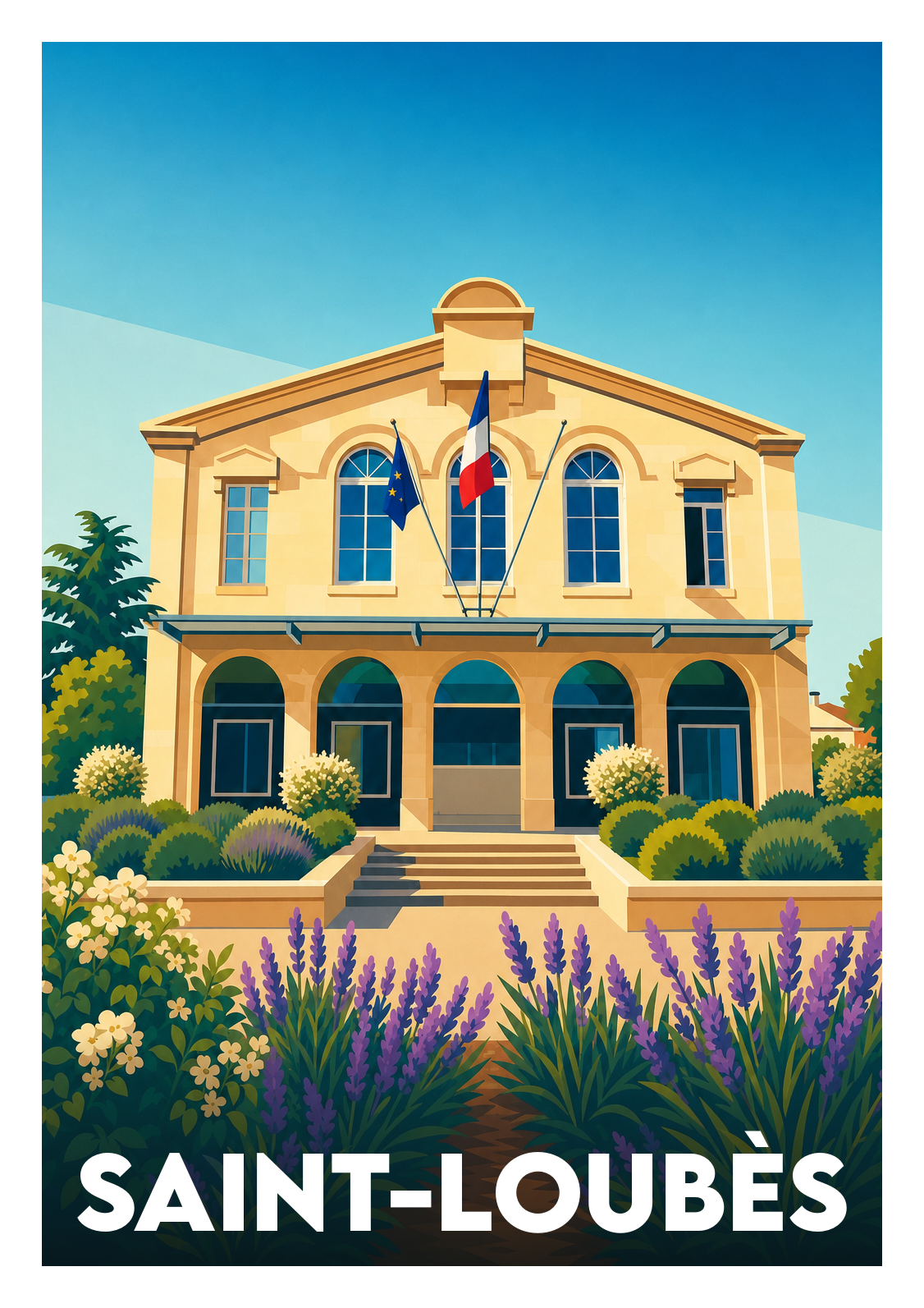Affiche souvenir de Saint-Loubès – image brute sans cadre