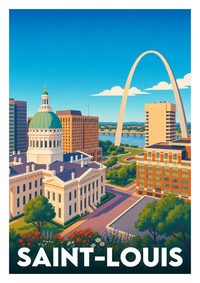Affiche souvenir de Saint-Louis – image brute sans cadre