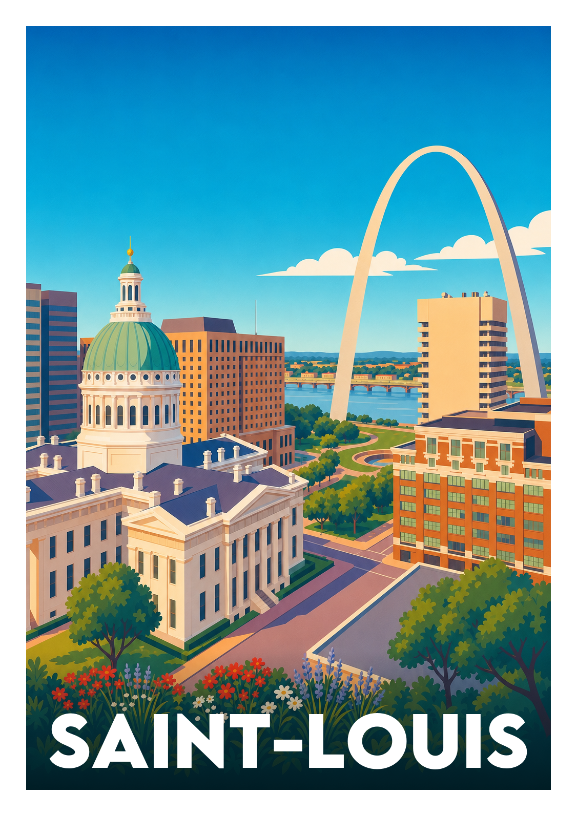 Affiche souvenir de Saint-Louis – image brute sans cadre