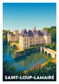 Affiche souvenir de Saint-Loup-Lamairé – image brute sans cadre
