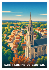 Affiche souvenir de Saint-Lumine-de-Coutais – image brute sans cadre