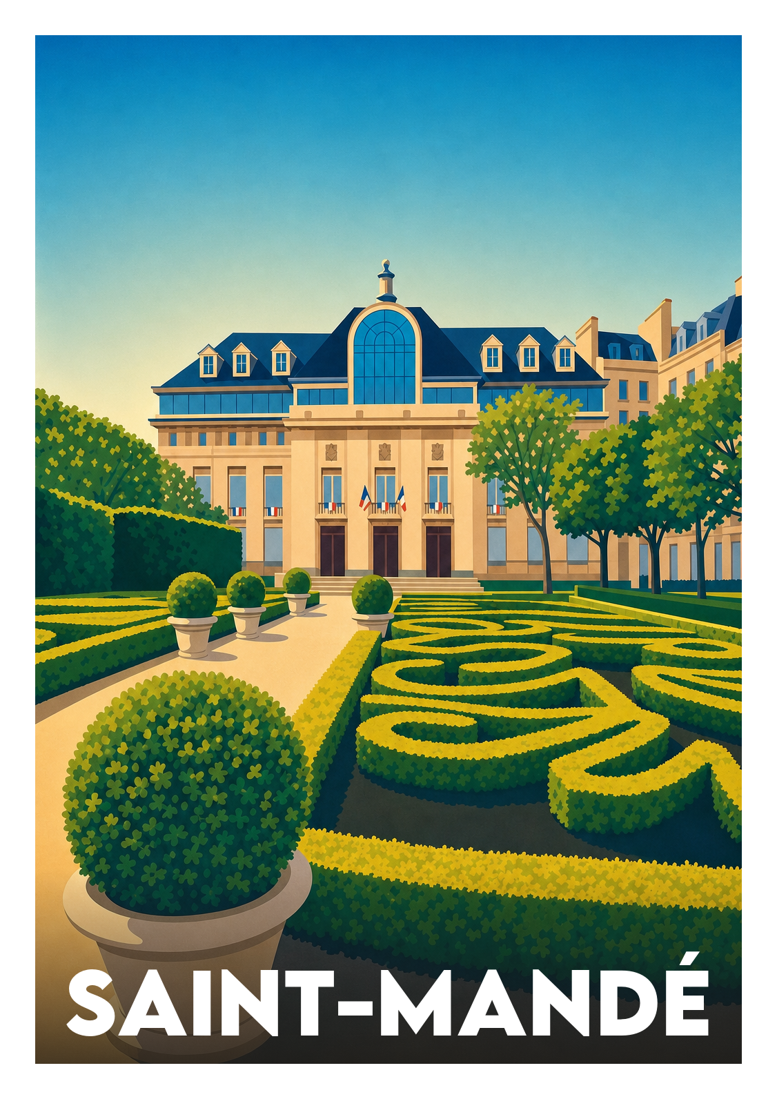 Affiche souvenir de Saint-Mandé – image brute sans cadre
