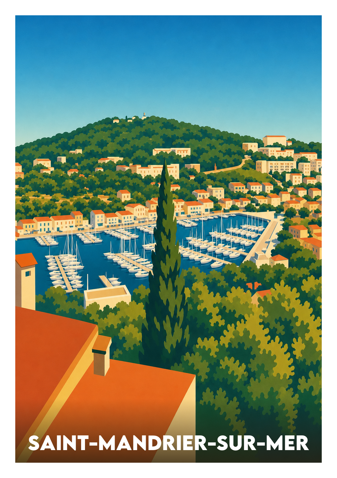 Affiche souvenir de Saint-Mandrier-sur-Mer – image brute sans cadre