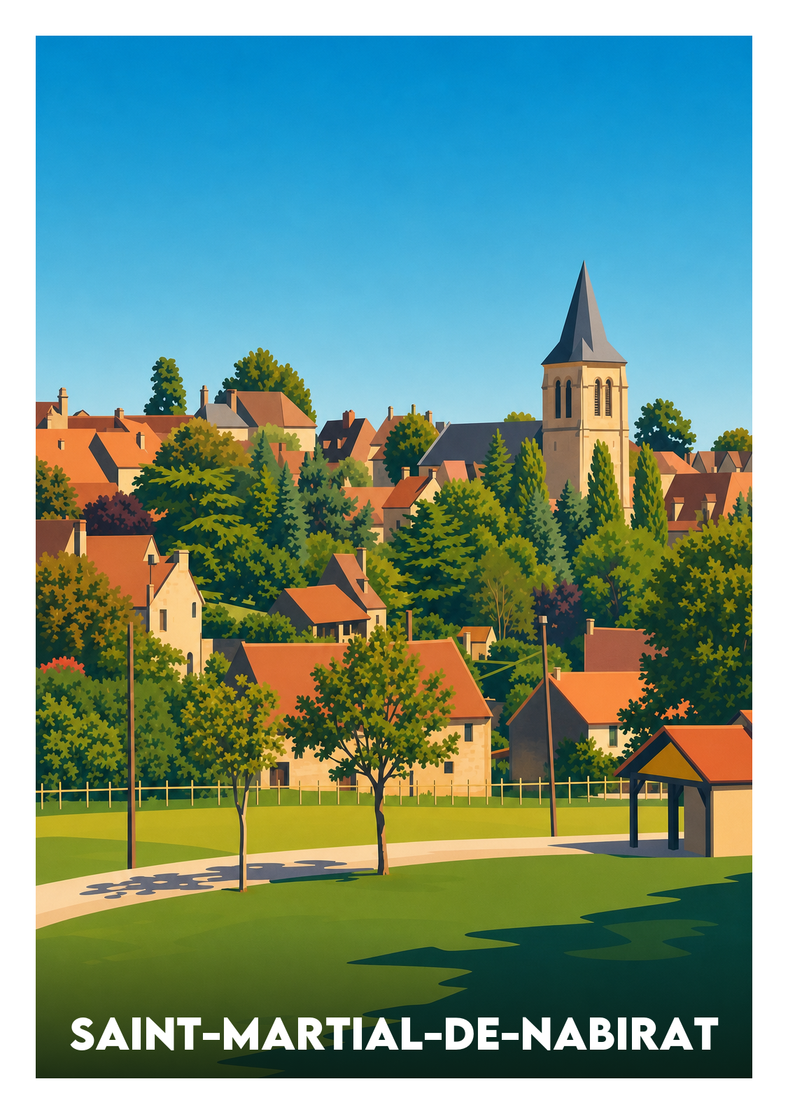 Affiche souvenir de Saint-Martial-de-Nabirat – image brute sans cadre
