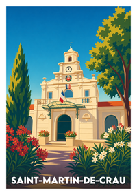 Affiche souvenir de Saint-Martin-de-Crau – image brute sans cadre