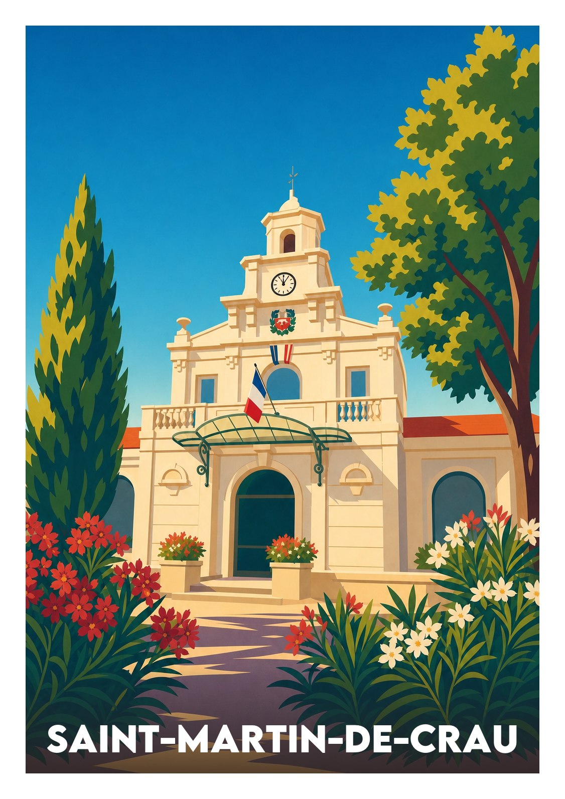 Affiche souvenir de Saint-Martin-de-Crau – image brute sans cadre