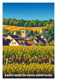Affiche souvenir de Saint-Martin-sous-Montaigu – image brute sans cadre