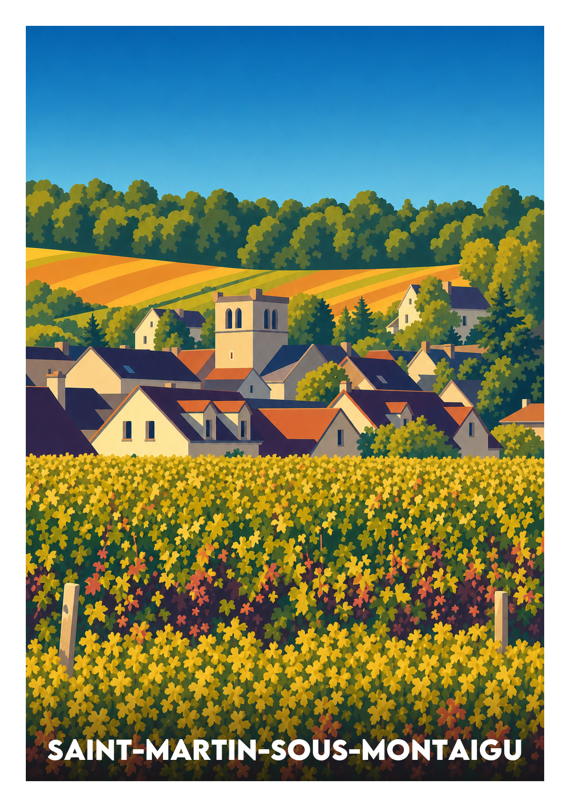 Affiche souvenir de Saint-Martin-sous-Montaigu – image brute sans cadre
