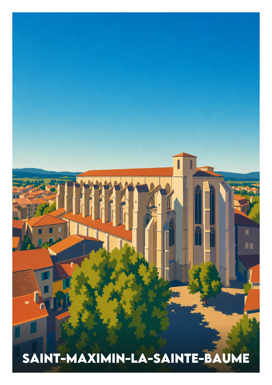 Affiche souvenir de Saint-Maximin-la-Sainte-Baume – image brute sans cadre