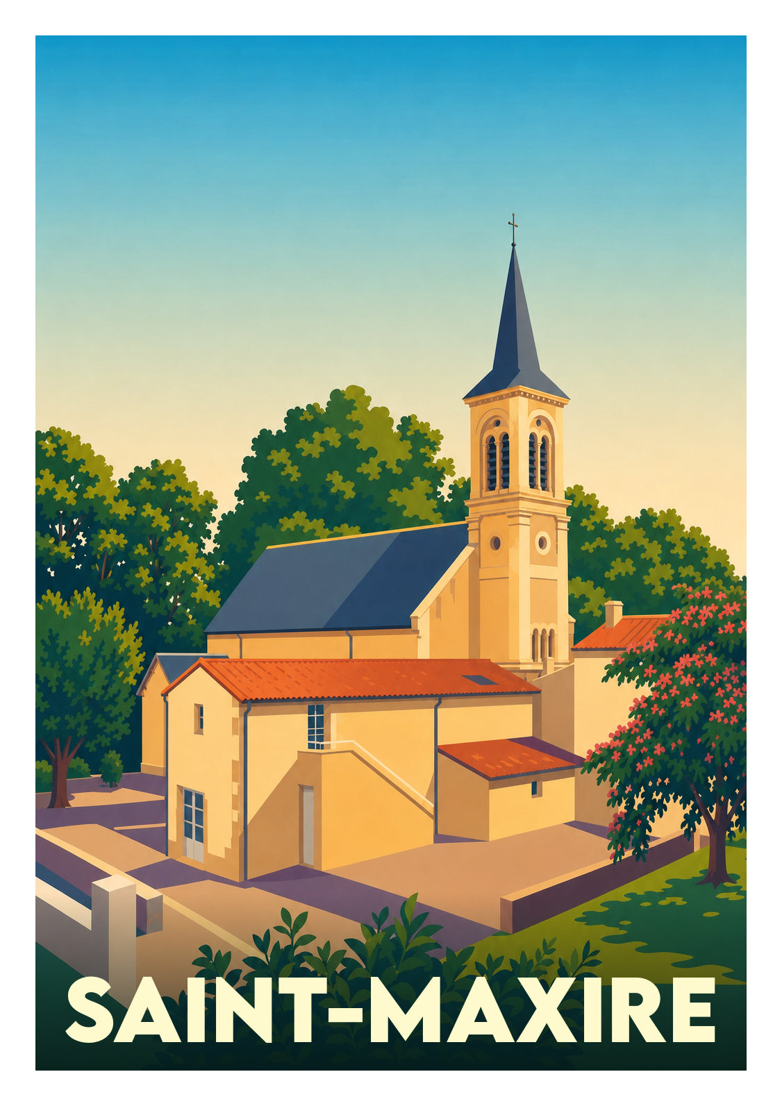 Affiche souvenir de Saint-Maxire – image brute sans cadre