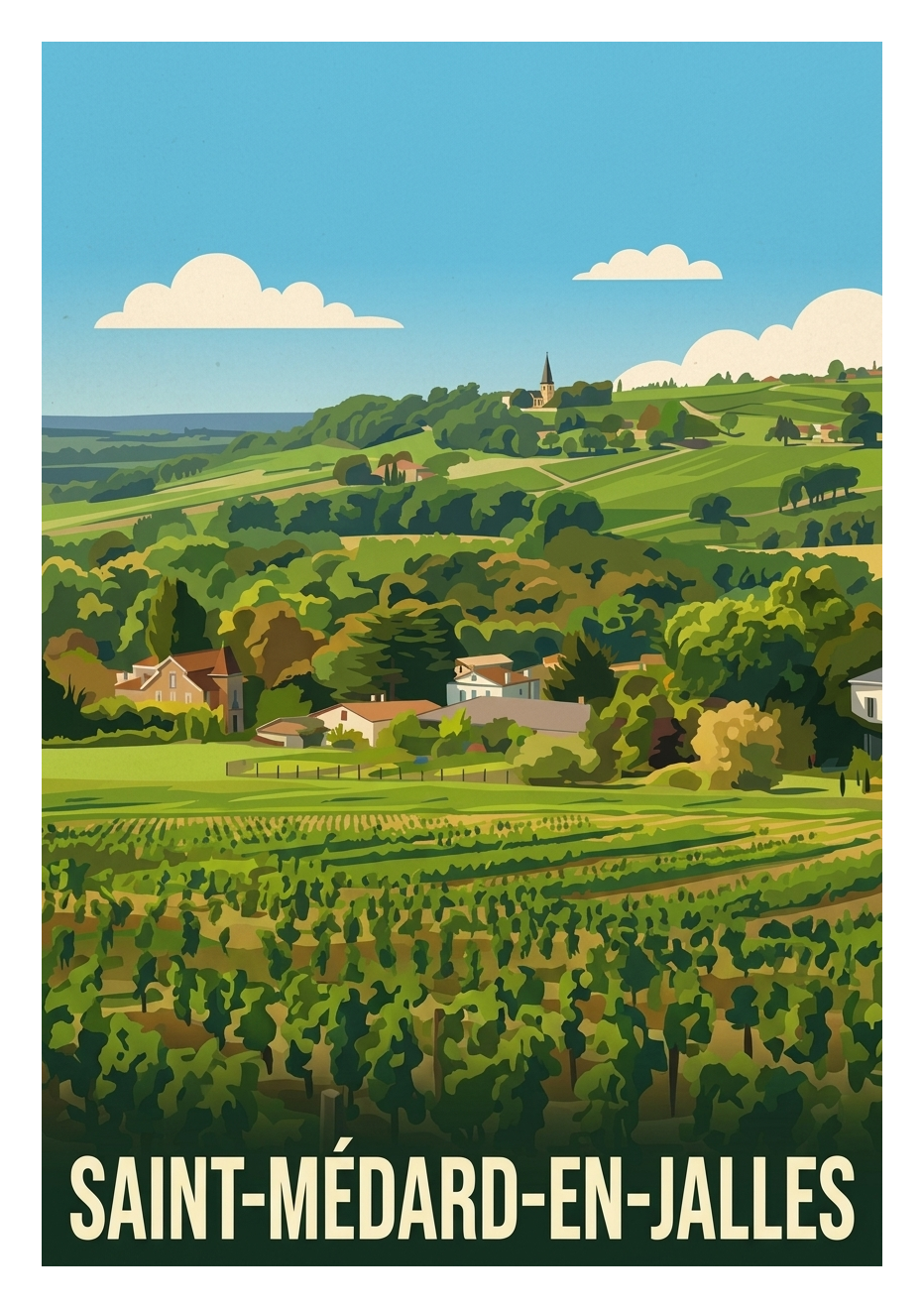 Affiche souvenir de Saint-Médard-en-Jalles – image brute sans cadre