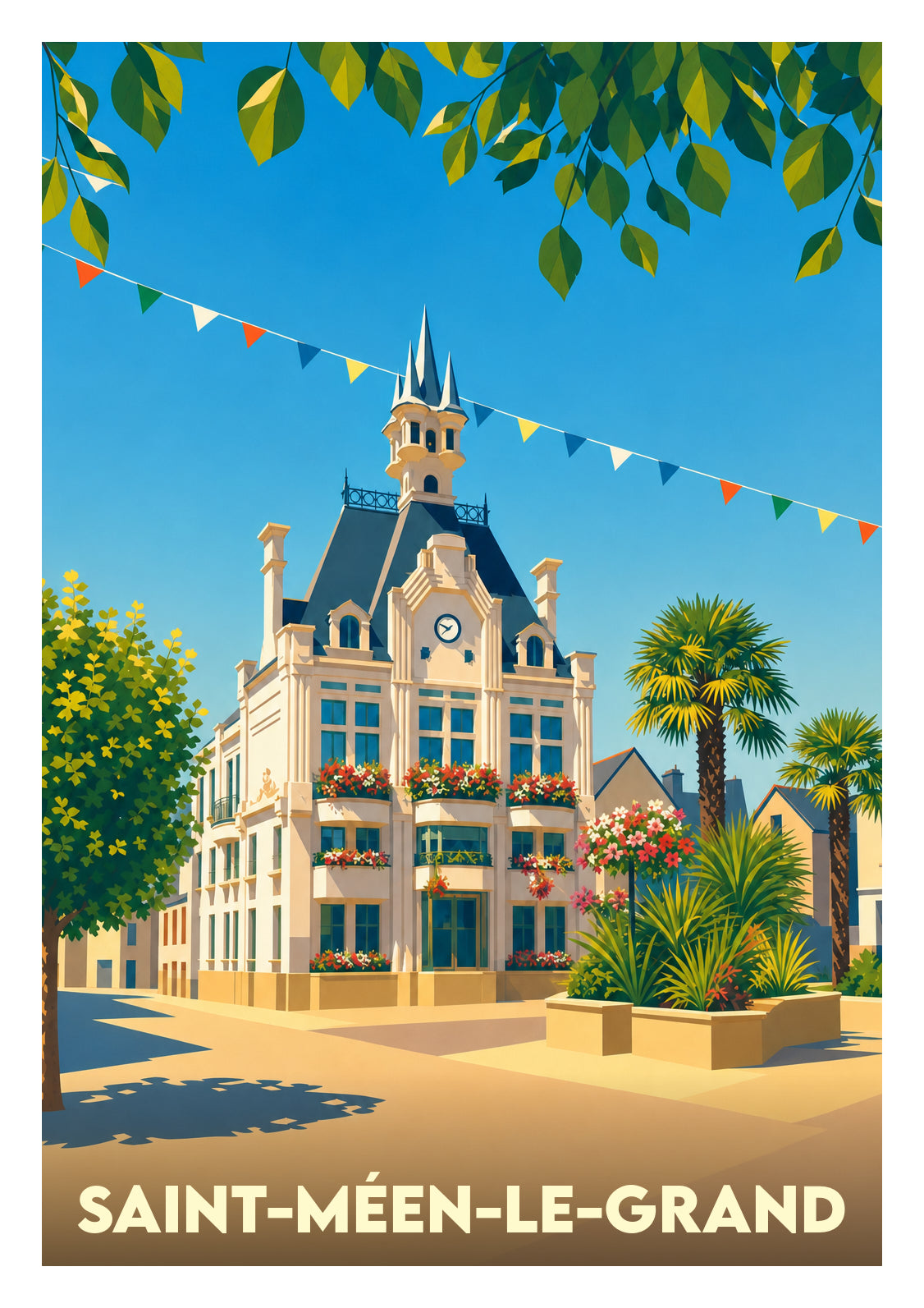Affiche souvenir de Saint-Méen-le-Grand – image brute sans cadre