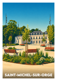 Affiche souvenir de Saint-Michel-sur-Orge – image brute sans cadre