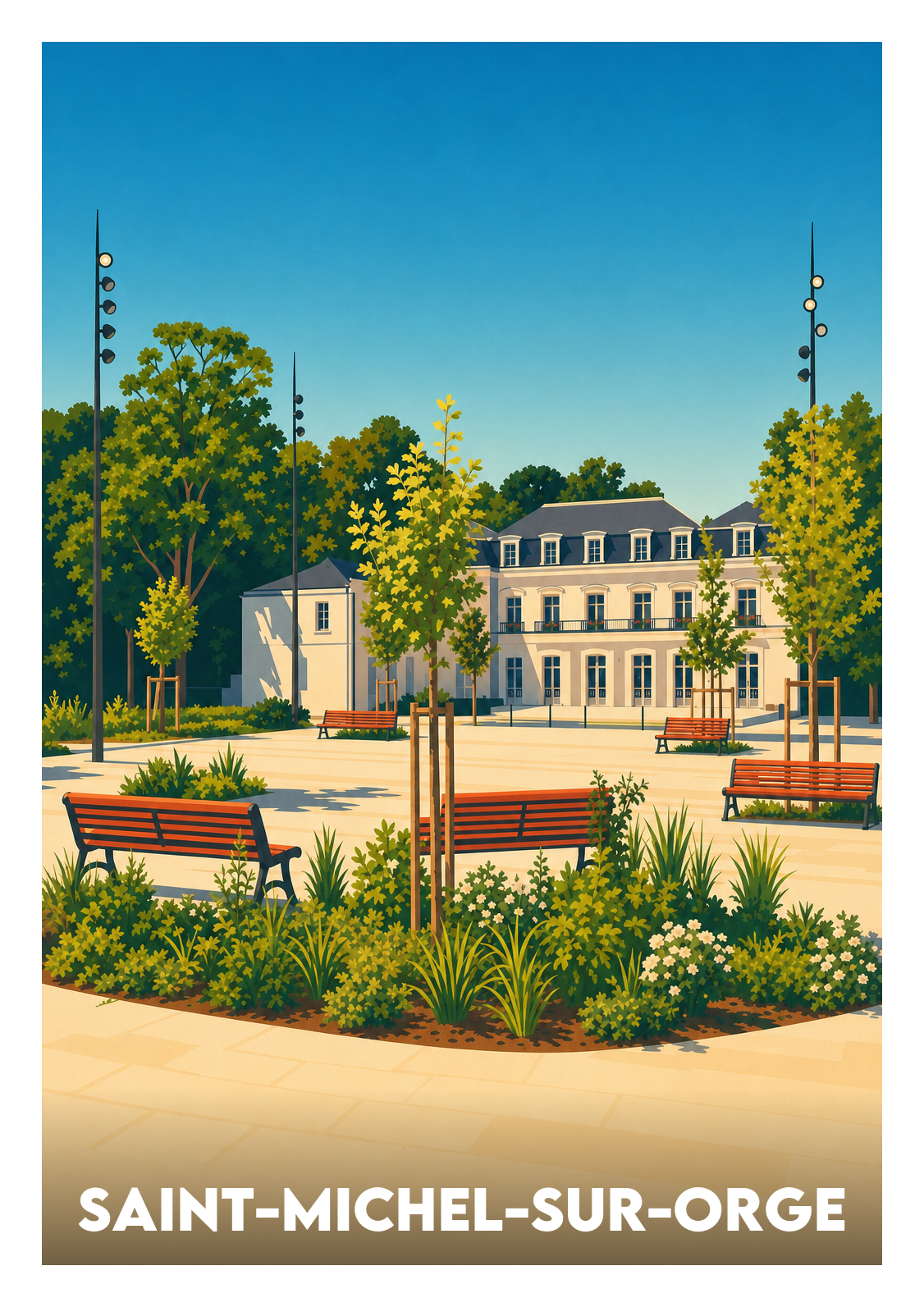 Affiche souvenir de Saint-Michel-sur-Orge – image brute sans cadre